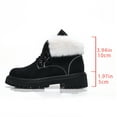 thumbnail image 7 of Rokment Fuzzy Snow Combat Boots for Women Fashion Casual Plush Lace up Platform Chunky Winter Ankle Booties Non Slip Mid Calf Short Work Boots Black Size 6.5, 7 of 7