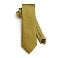 thumbnail image 3 of HISDERN Men Plaid Ties Formal Necktie Pocket Square Set Woven Gold Checkered Neckties & Handkerchief, 3 of 7