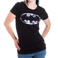thumbnail image 3 of DC Comics Batman Floral Bat Logo Juniors Top T-shirt Tee Shirt-Medium, 3 of 4