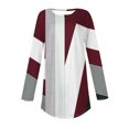 thumbnail image 5 of FAIWAD FAIWAD Women's Spring Tunic Tops Long Sleeve Round Neck Geometric Print Lightweight Tops, 5 of 5