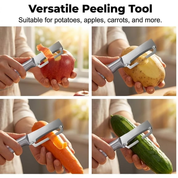 Multi-Functional Vegetable Peeler with Stainless Steel Handle and Blade Kitchen Tool for Fruit Apple Potato Pumpkin Papaya Zucchini