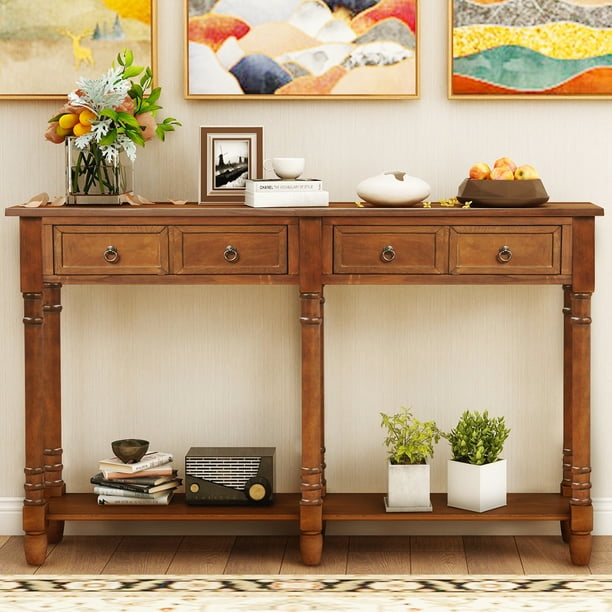 enyopro Solid Wood Buffet Sideboard, Rustic Farmhouse Console Table
