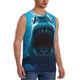 thumbnail image 2 of Fotbe Open-Mouthed Shark Men's Camiseta sin Mangas Estampada para Hombres, Playera Casual para Gimnasio, Entrenamiento, Playa-Medium, 2 of 7