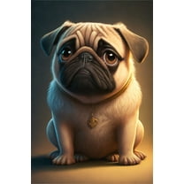 24x36 gallery poster, Cartoon Pug p7