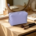 thumbnail image 5 of Woven Cosmetic Pouch, Travel Wash Bag, Makeup Brush Organizer, Spacious Zipper Interior and Lightweight Compact Size for Travel Luggage, Home Vanity, and Gym Locker., 5 of 8