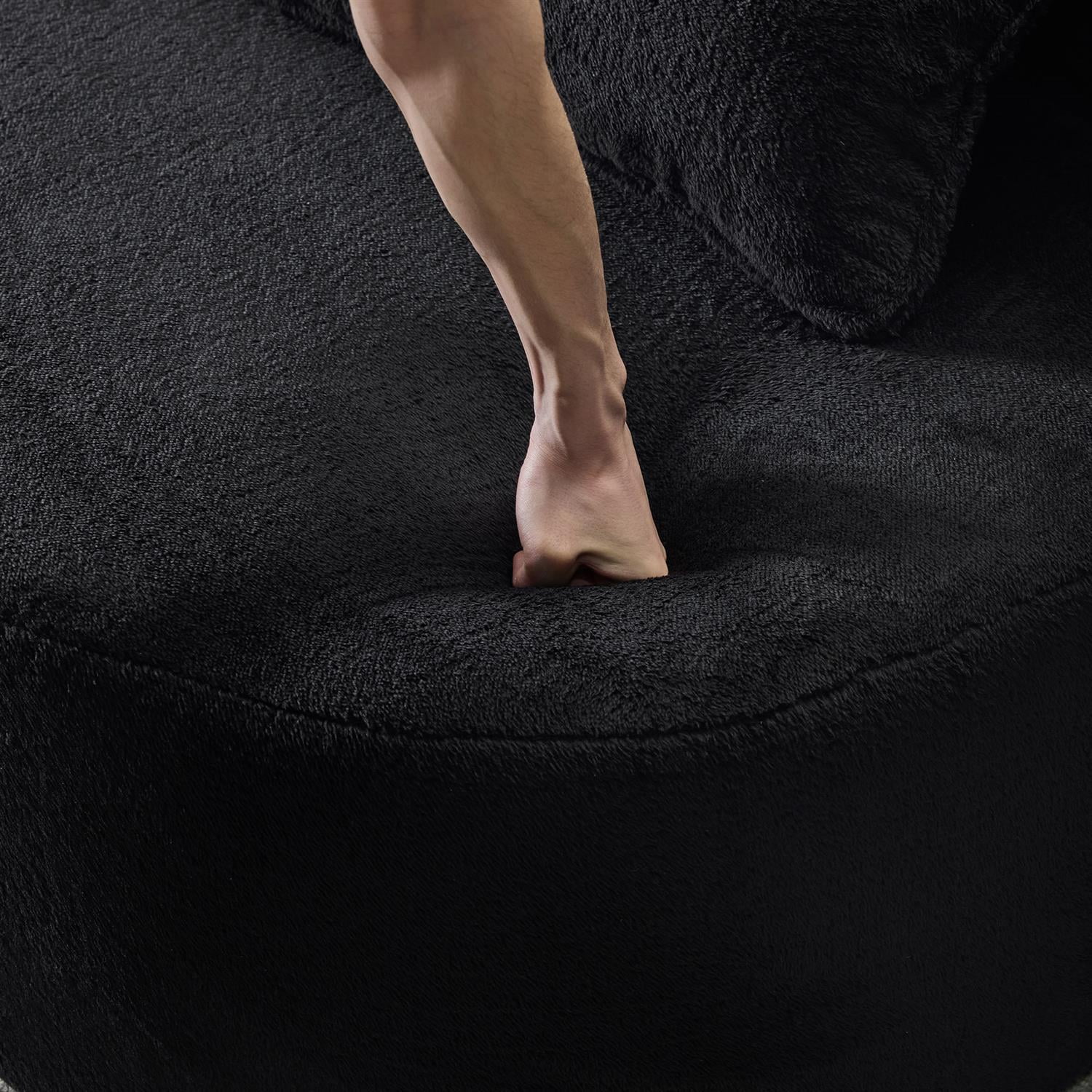 Demi Bonn 78" Foldable Sofa Bed, Chenille Futon Couch, High-Density Foam Convertible Sleeper Sofa for Living Room, Guest Room, Bedroom, Black