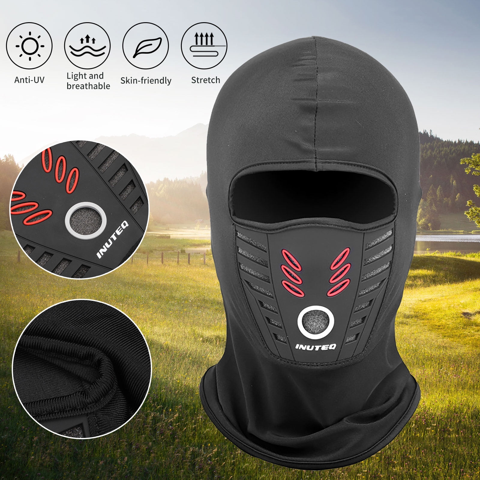 3pcs Balaclava Windproof Full Face Mask Tactical Breathable Helmet Liner Hood US 