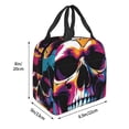 thumbnail image 3 of Honeii Colorful Skull Print Lunch Bag Women, Lunch Box Lunch Bag for Women Adult Men, Small Leakproof Cute Lunch Tote Large Capacity Reusable, 3 of 8