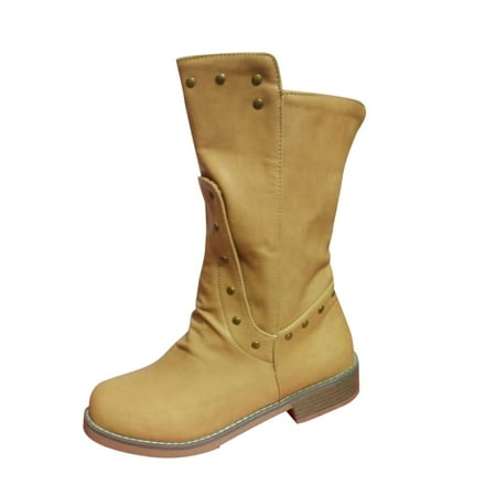 

HGWXX7 Mid Heel Shoes Side Thick Autumn And Zipper Toe Women s Winter Pointed Boots Style Women s Boots Fall Shoes