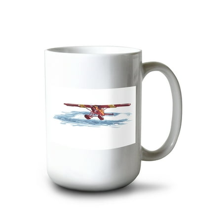 

15 fl oz Ceramic Mug Float Plane Icon Dishwasher & Microwave Safe