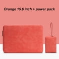 thumbnail image 1 of Funda para computadora portátil Funda de cuero impermeable para computadora portátil con cremallera Funda para computadora a prueba de golpes, naranja, 15.6 pulgadas, bolsa de cargador Scienceny EL002886-24, 1 of 2