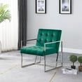 thumbnail image 3 of Best Master Furniture Beethoven 31.5" Velvet Accent Chair in Green/Silver Plated, 3 of 3