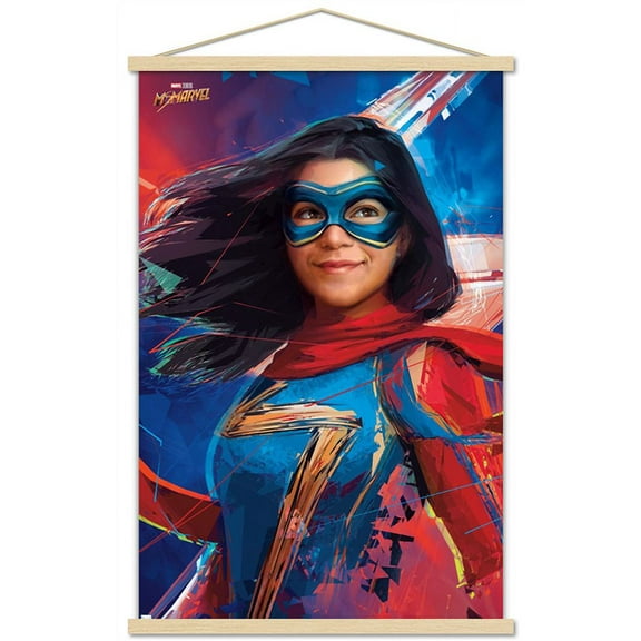 Marvel Ms. Marvel - Graffiti Wall Poster with Magnetic Frame, 22.375" x 34"