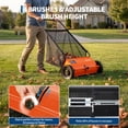 thumbnail image 6 of 26 Inch Push Lawn Sweeper – Heavy Duty Steel Frame, 4 Adjustable High-Speed Brushes, 7 Cu Ft Large Capacity – Manual Leaf and Grass Collector for Lawn, Garden, Patio, Driveway, 6 of 7