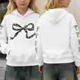 thumbnail image 2 of ZXLBBD Girls Cute Bow Print Hooded Sweatshirts Long Sleeve Soft Stretch Pullover for Play and Wear Durable Cozy Casual Dailywear, 2 of 6