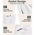 thumbnail image 7 of Lavenicole Men's Cargo Shorts Outdoor Lightweight Summer Casual Bermuda Shorts with Multi Zipper Pockets White 40W, 7 of 7