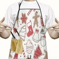 thumbnail image 2 of White Christmas Cookie Pattern Apron-Garden Aprons for Women with Pockets-Cotton Linen Waterproof Kitchen Cooking Gardening Aprons Adjustable for Kitchen,Cooking,BBQ and Salon 33"x27", 2 of 7