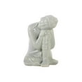thumbnail image 3 of Urban Trends Ceramic Sitting Buddha Figurine with Rounded Ushnisha and Head Resting on Knee in Gloss Finish, Yellow, 3 of 5