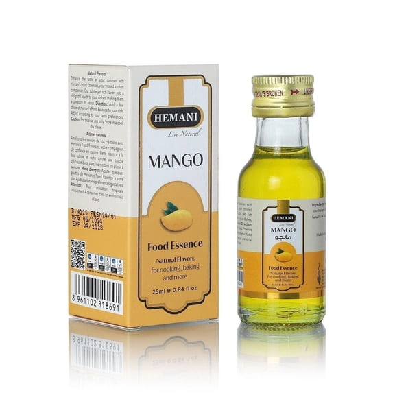 HEMANI Food Essence Mango Chaunsa 25ml | Premium Mango Flavoring Essence | Concentrated Flavor for Baking, Desserts, Ice Cream & Beverages