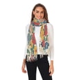 thumbnail image 2 of FORMRS Womens Scarf Winter Soft Long Big Warm Shawls Wrap Tassel Scarves, Vibrant Flowers Pattern, 2 of 9