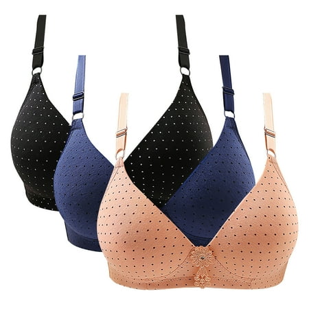 Pavied Bralettes for Women Feelingirl Bra Push Up Bra Thin Laceless Steel Ring Comfortable Breathability Underwear Large Size Brater Buckle Female Bra Seamless Bras Full Coverage Bras Dark Blue XL