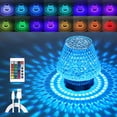 thumbnail image 1 of Lámpara de mesa de cristal, lámpara de noche LED RGB sensible al tacto, lámpara de noche táctil con 16 colores cambiantes, luz de ambiente recargable para dormitorio, habitación infantil, sala de esta, 1 of 5