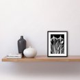 thumbnail image 2 of Black and White Contour Folk Art Arisaema Flowers Artwork Framed Wall Art Print 9X7 Inch, 2 of 5