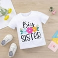 thumbnail image 2 of LOVEBAY Kids Outfits Sister Matching Outfits For Baby & Little Girl Crew Neck Cute Letter Print T-shirt Summer Plain Top Tees Toddler Girls T-shirt, 2 of 5