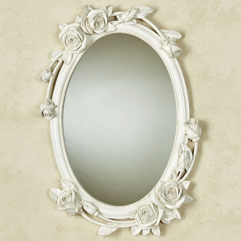 Touch of Class Antique White Rose Melody Wall Mirror 17