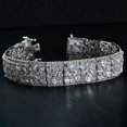 thumbnail image 3 of Moon Glow Moonstone White Zircon Silver Stars Bracelet Size 7.25" Ct 23.78, 3 of 6