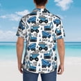 thumbnail image 6 of Daiia Blue Excavator Hawaiian Shirt for Men Gentle Cotton Regular Short Sleeve Casual-3X-Large, 6 of 9