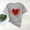 Gray, variant on Kctiaxy Women's T-Shirts Casual Round Neck Valentiness Women Blouses Fashion Love Printed Short Sleeve Tops for Summer