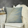 thumbnail image 2 of SHANXI Grey Throw Pillow Covers Gold Foil Stamping Decorative Pillow Cases Soft Velvet for Sofa Bed Home Decor 22x22in, 2 of 5