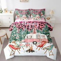 Erosebridal Happy Camping Bed in a Bag Twin size, Merry Christmas Bed Set, RV Car Decor, Reversible 7-Piece