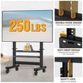 thumbnail image 4 of TAVR Furniture Heavy Duty Mobile TV Cart for 50-90 inch Large TVs up to 200 lbs, Height Adjustable Rolling TV Stand with Shelf for Living Room, Office, 4 of 9