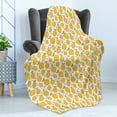 thumbnail image 4 of Lemons Soft Flannel Fleece Throw Blanket, Energetic Vibrant Colors Summer Citrus Fruits Blossom Print, Cozy Plush for Indoor and Outdoor Use, 50" x 70", Earth Yellow Lime Green, by Ambesonne, 4 of 5
