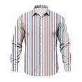 thumbnail image 5 of Rvwovn Men's Colorful Striped Button Down Shirt, Casual Long Sleeve Top with Classic Collar, 5 of 5
