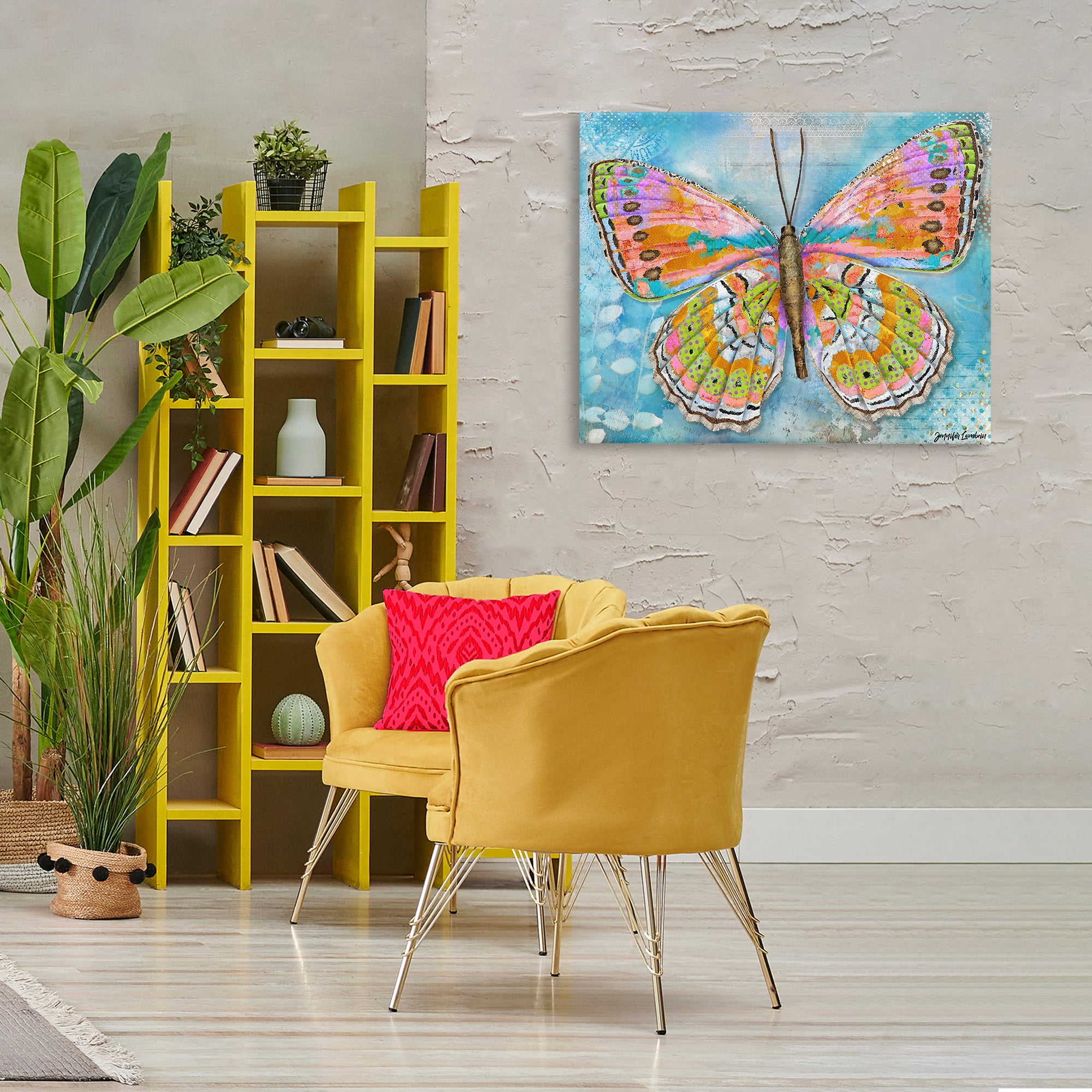 Stupell Industries Celebration Butterfly Wings Animals Painting Wrapped Canvas Art Print Wall Art, 40 x 30