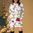 thumbnail image 2 of Lilgiuy Women Casual Loose Long Sleeve Printing Drawstring Hooded Dress White Fall Dresses for 2022 Spring Winter, 2 of 5