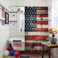 thumbnail image 3 of Independence Day Shower Curtain, 72" x 84", Retro US Flag Wood Grain Vintage Stars Waterproof Bathroom Curtain Washable Shower Curtain Set with 12 Hooks, 3 of 9