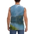 thumbnail image 4 of Salouo Majestic Deer Mountain Lake Pattern Men's Sleeveless T Shirts,Men's Regular-Fit Tank Top Sports Shirt for Men Sleeveless Tank Shirt -XX-Large, 4 of 6