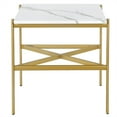 thumbnail image 4 of Henn&Hart 21" Gold Metal/Faux Marble Side Table, 4 of 8
