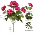 thumbnail image 2 of Viworld 4PCS Artificial Geranium 1 Branch with 5 Flower Heads 14.2inch Long Fake Silk Bouquet, Lifelike, Suitable for Interior Decoration, Porch Garden Decoration (Rose Red), 2 of 9