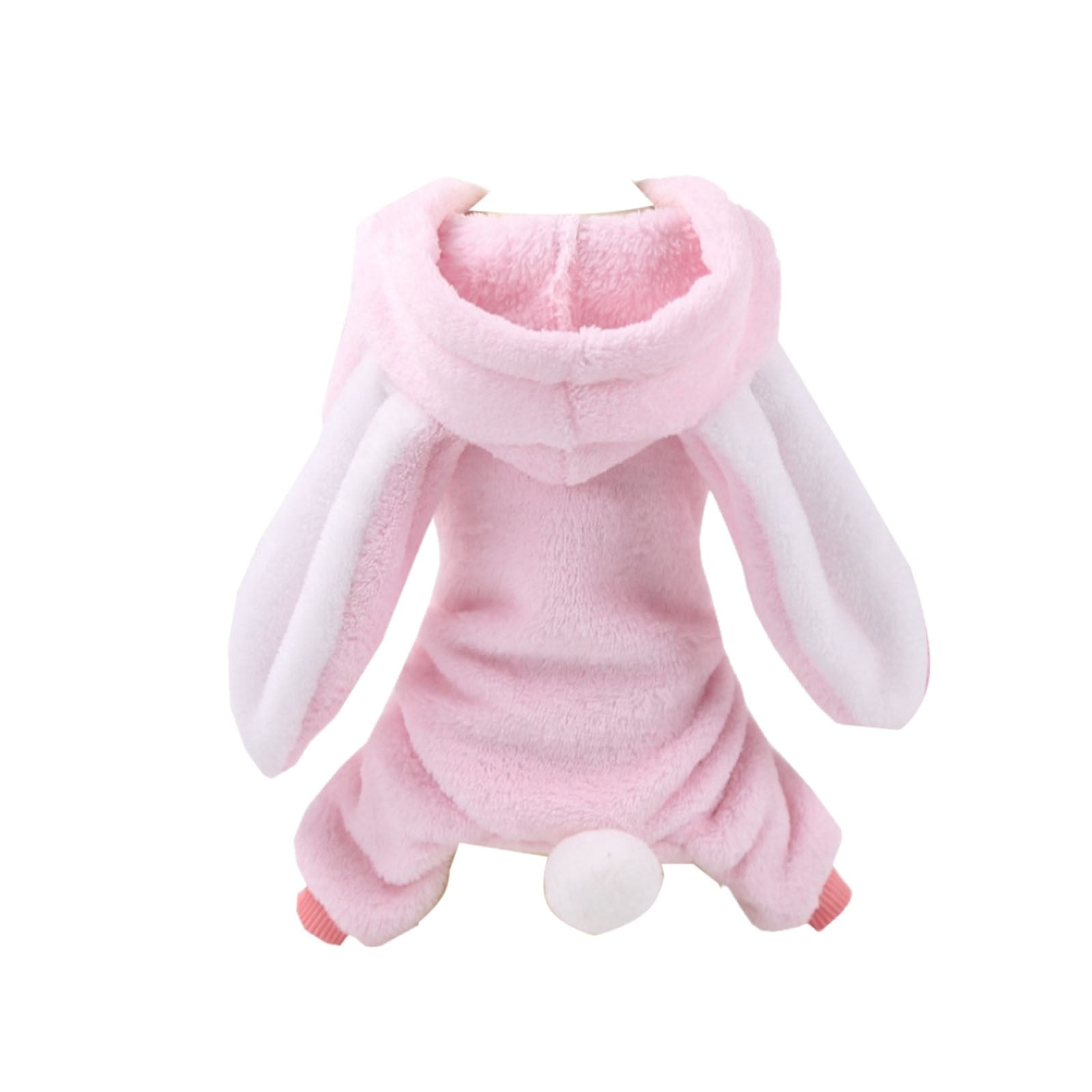 QAZbYD Easter Bunny Dog Hooded Pet Onesie Soft Plush Rabbit Outfit with Long Ears for Small Dogs Cats Holiday Photo Spring Party Indoor Apparel for Chihuahua Yorkie