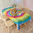 thumbnail image 3 of Colorful Rainbow Tie Dye Spiral Pattern Rectangle Tablecloth 60"x102",Waterproof Polyester Rectangle Table Cloth, Wipeable Spillproof Polyester Tablecloth for Dining, Camping, Indoor and Outdoor, 3 of 6