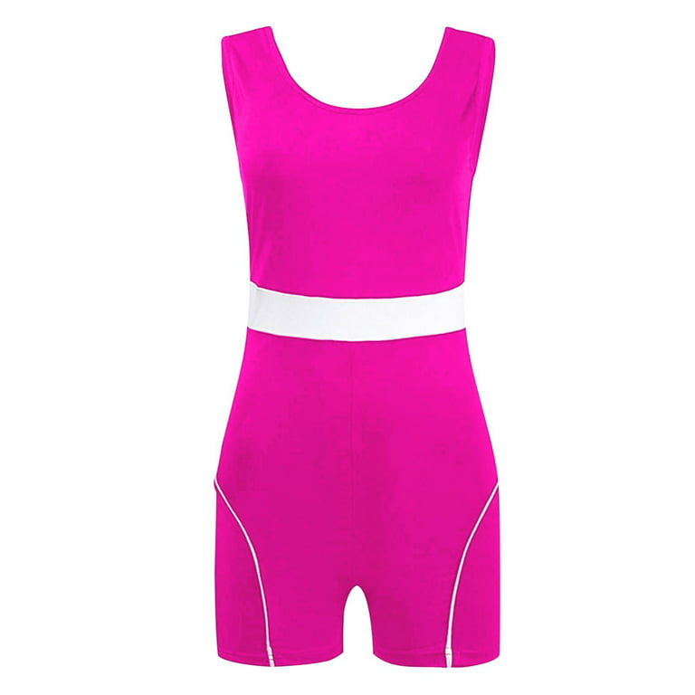 TOWED22 Short Sleeve Jumpsuit For Women,Women's Leotard Basic Tops