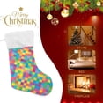 thumbnail image 4 of Coolnut 1 Pack Christmas Stockings 17.7 Inches Colourful Square Pixels Mosaic Tiles Large Size Xmas Cable Stocking Gifts & Decorations for Family Holiday Xmas Party, 4 of 6