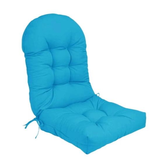 Rocking Chair Cushion 43.31 x 19.69 Inch for Indoor Outdoor Blue, High Back Thick Tufted Adirondack Chair Pads with Ties, Comfortable Patio Furniture Cushion, Outdoor Seating Furniture