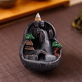 thumbnail image 5 of Backflow Burner Large Hole Funnel Smoke Out Quickly Exquisite Carved Resin Aromatherapy Ornament Retro Mountain Waterfall Incense Burner Home Decor-B, 5 of 8