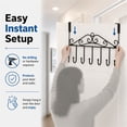 thumbnail image 3 of NOGIS Over The Door Hook,Over Door Coat Rack ,Over Door Towel Rack,Door Hooks,Door Hanger Hook of Bathroom,Clothes ,Belt, Hat,Behind Back of Bathroom, Towel Hanger 7 Hooks ,Black, 3 of 7